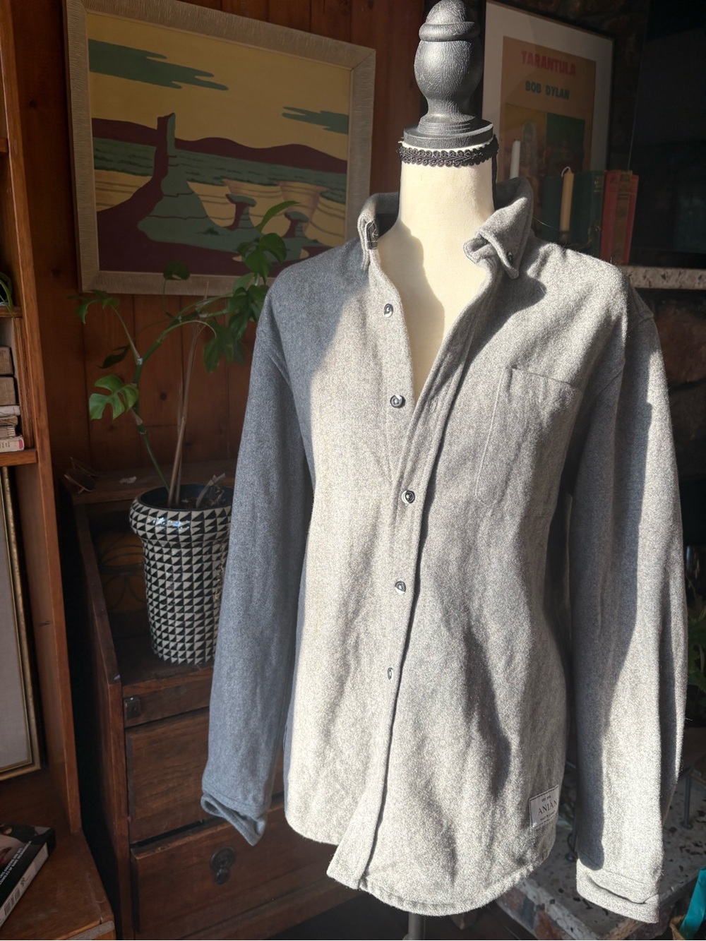 Anian Wool Grey Button Down Made in Canada Minimalist